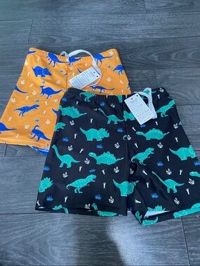 GOODKIDS Boys' Swim Trunks with Dinosaur Print